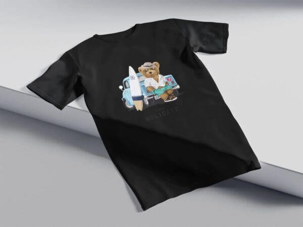T-Shirt Czarna Koszulka Misie #1