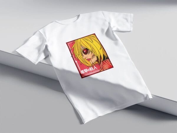 T-Shirt Biała Koszulka Attack on Titan #10