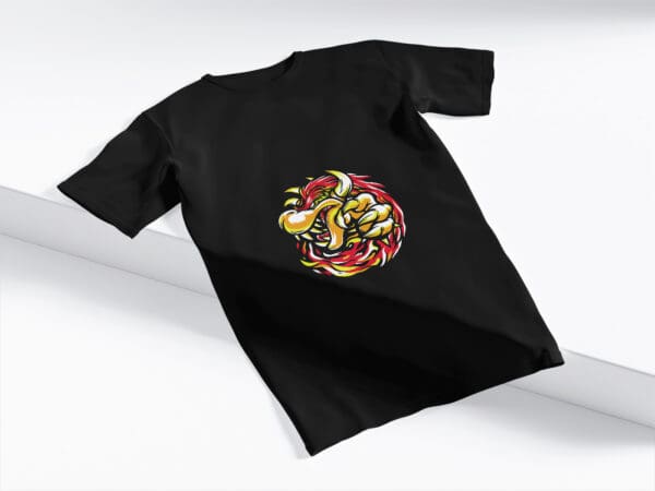 T-Shirt Czarna Koszulka Super Mario Bowser Boss #10