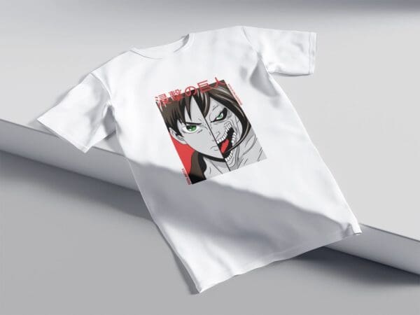 T-Shirt Biała Koszulka Attack on Titan #12