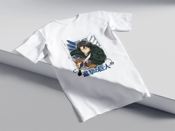 T-Shirt Biała Koszulka Attack on Titan #13