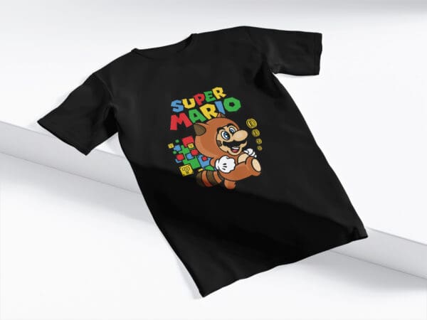 T-Shirt Czarna Koszulka Super Mario Brown #13