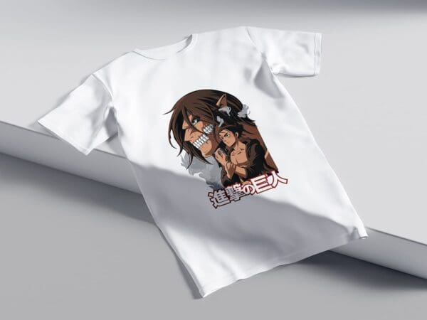 T-Shirt Biała Koszulka Attack on Titan #2