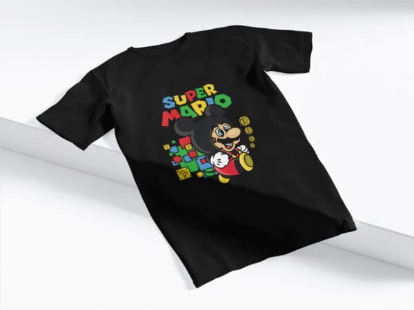 T-Shirt Czarna Koszulka Super Mario Mickey #17