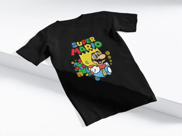 T-Shirt Czarna Koszulka Super Mario Simpsons #19