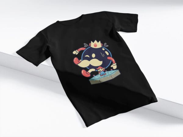T-Shirt Czarna Koszulka Super Mario King Bomb #23