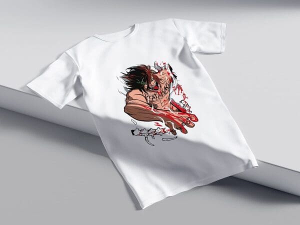 T-Shirt Biała Koszulka Attack on Titan #3