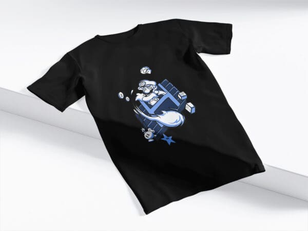 T-Shirt Czarna Koszulka Super Mario Anime #26