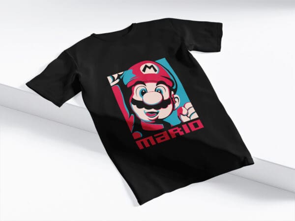 T-Shirt Czarna Koszulka Super Mario Bros #27