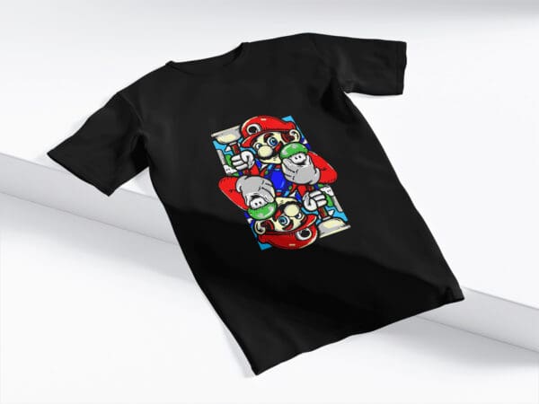 T-Shirt Czarna Koszulka Super Mario Mirror #30