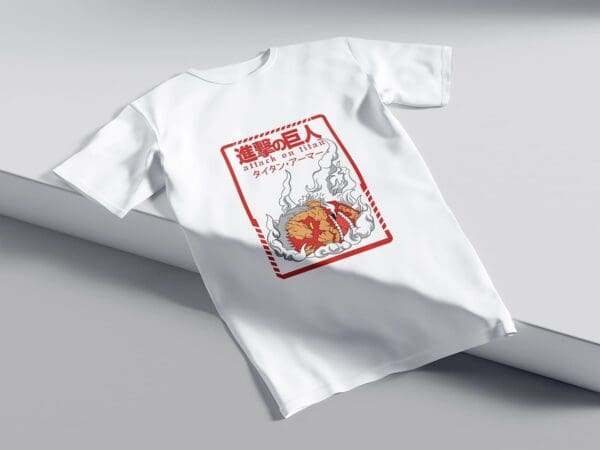 T-Shirt Biała Koszulka Attack on Titan #5