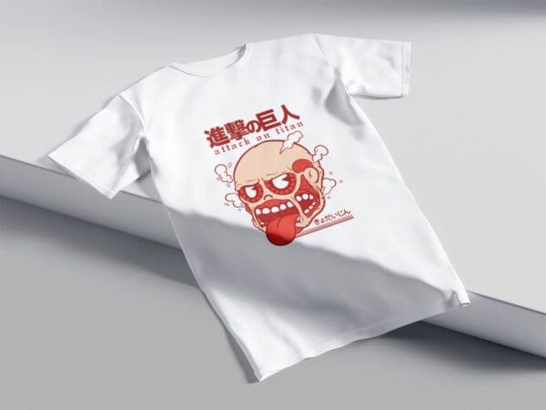 T-Shirt Biała Koszulka Attack on Titan #7