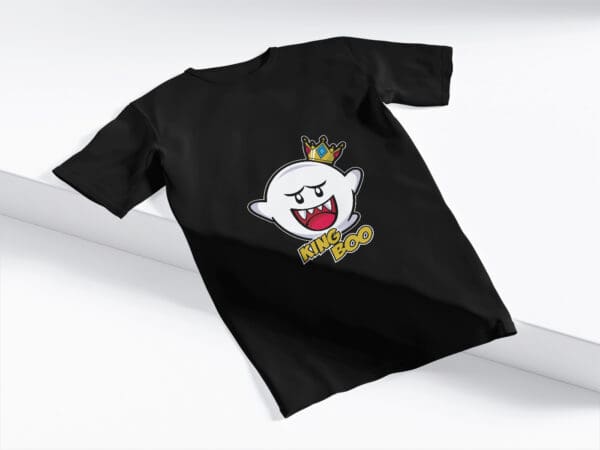 T-Shirt Czarna Koszulka Super Mario King Boo #9