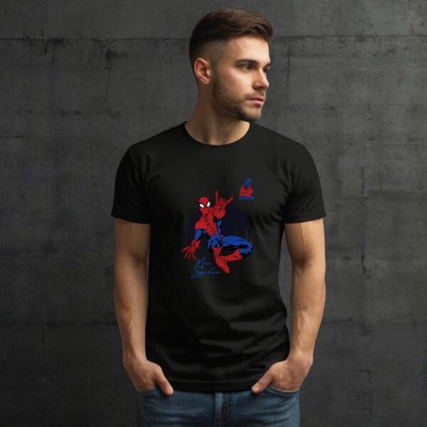 T-Shirt Czarny Koszulka Spiderman wskakuję