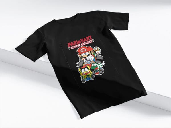 T-Shirt Czarna Koszulka Super Mario Kart #35