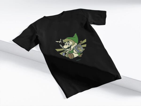 T-Shirt Czarna Koszulka Super Mario Zelda #58