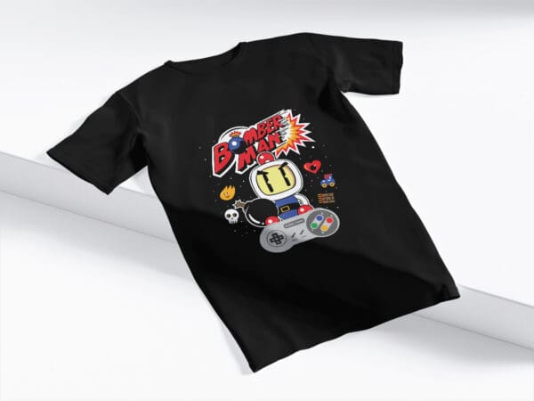 T-Shirt Czarna Koszulka Super Mario Bomber Man #70