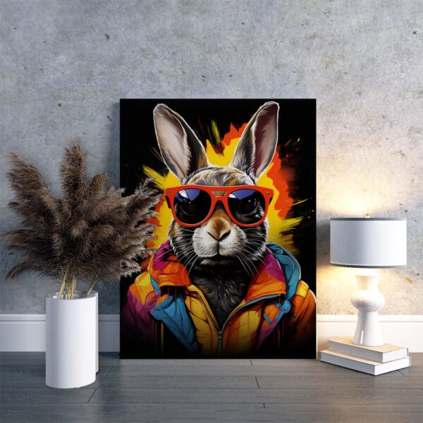 Fotoobraz Funny rabbit with glasses #65 60x40cm