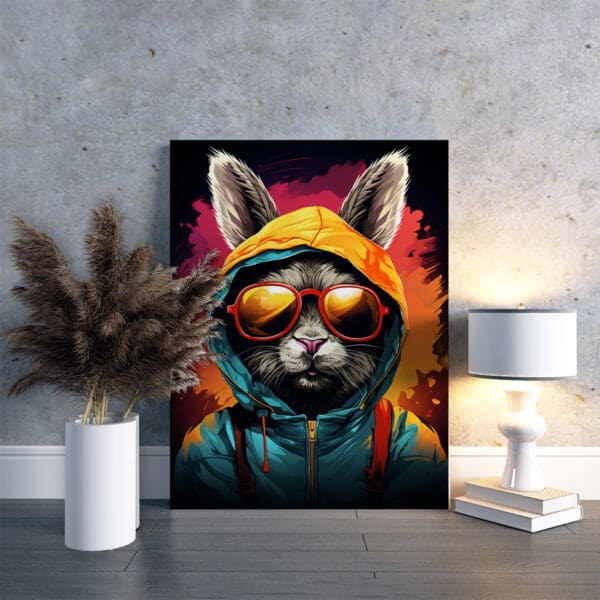 Fotoobraz Funny rabbit with glasses #66 60x40cm
